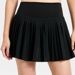 All In Motion Black Pleated Small Skirt Skort Women NWT Athletic High Rise